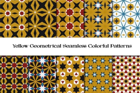 Download Yellow Geometrical Seamless Patterns Vol 11 - Patterns Collection
