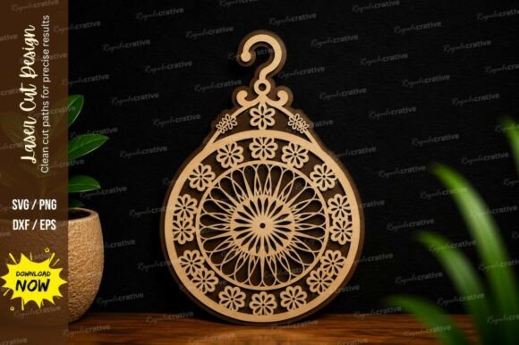 Download Mandala Ornament Round Pendant Laser Cut - Mandala ornament Collection